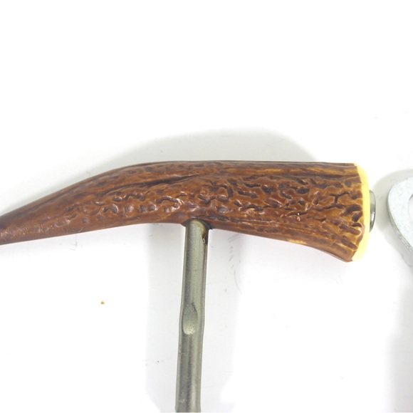 Vintage Faux Antler Bar Tool Set Bar Cart Styling 3 Piece Opener Cork Screw Stop - Picture 5 of 7